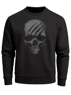 Sweatshirt Herren Totenkopf Skull Totenschädel Skelett Print Aufdruck Rundhals-Pullover Fashion Streetwear Neverless®
