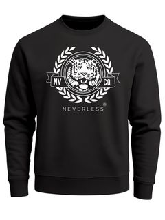 Sweatshirt Herren Schriftzug Oldschool Print Tiger Pullover Bedruckt Rundhals-Pullover Neverless®