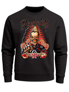 Sweatshirt Herren Rockabilly Skull 8 Ball Rock n Roll Würfel Pullover Neverless®