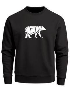 Sweatshirt Herren Bär Geometrie Tier Motiv Polygon Design Rundhals-Pullover Otdoor Fashion Streetwear Neverless®