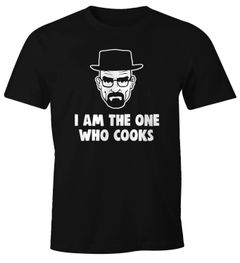 Herren T-Shirt Grillen Heisenberg I am the one who cooks Barbecue BBQ Fleisch Parodie Fun-Shirt Moonworks®