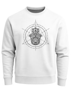 Sweatshirt Herren Hamsa Hand der Fatima Glücksbringer Symbol Neverless®