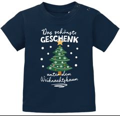 Baby Shirt kurzarm Weihnachten Spruch Lustig Das schönste Geschenk bin ich Christmas Outfit für Mädchen & Jungen MoonWorks®