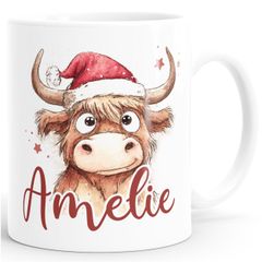 Kindertasse Weihnachtstiere Rentier Elch Kuh mit Wunschname personalisierte Geschenke Weihnachtstasse Jungen Mädchen SpecialMe®