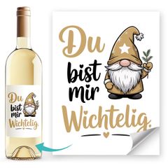 Weinetikett Weihnachten Flaschenaufkleber Wichtel Weihnachtszwerge Gnomes – XMAS Deko für Flaschen SpecialMe®
