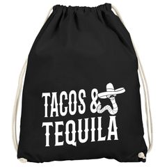 Turnbeutel Tacos & Tequila Wurm Sombrero Tequilla Mexikanisch Moonworks®