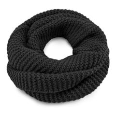 Damen Loopschal Merino Wolle Grobripp Strickschal Schlauchschal Winterschal einfarbig Model 36946Neverless®