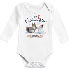 Baby Body langarm Weihnachten Wintermotiv personaliseirt Christmas Outfit Neugeborene Einjährige Jungen & Mädchen SpecialMe®