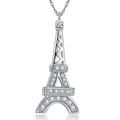 Damen Halskette Eiffel Eiffelturm Paris Anhänger Zirkonia Kristalle Autiga®