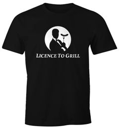 Herren T-Shirt Licence to Grill lustig Parodie Grillen Fun-Shirt Moonworks®