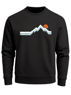 Sweatshirt Herren Berg Wandern Natur Outdoor Aufdruck Print Rundhals-Pullover Fashion Streetwear Neverless®