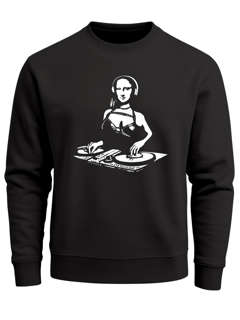 Sweatshirt Herren Bedruckt Mona Lisa Techno Festival DJ Electronic Music Rave Fashion Streetstyle Neverless®