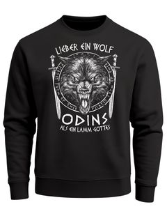 Sweatshirt Herren Lieber ein Wolf Odins als ein Lamm Gottes nordische Mythologie Wikinger Rundhals-Pullover Neverless®