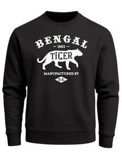 Sweatshirt Herren Bengal Tiger Schriftzug Grafik Logo Rundhals-Pullover Neverless®