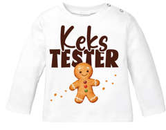 Baby Langarmshirt Lebkuchen Design Gingerbread Kekstester Weihnachten XMAS  Babyshirt Weihnachtsmotiv MoonWorks®