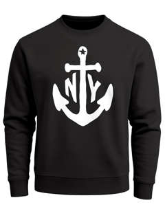 modernes Herren Sweatshirt mit Anker Druck Anchor Rundhals-Pullver Neverless®