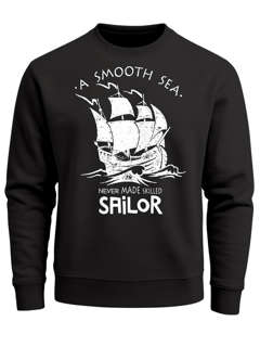 Herren Sweatshirt A smooth sea never made skilled sailor Sailing Segeln Neverless®