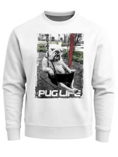 cooles Herren Sweatshirt mit Pug Life Print Hund in Schaukel Neverless®