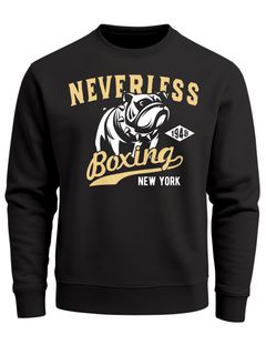 Herren Sweatshirt Boxing Boxer Hund Dog Pullover Rundhalspullover für Männer Neverless®