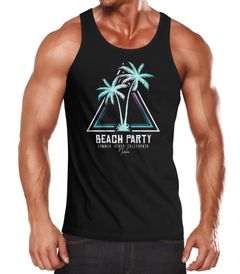 Herren Tank-Top Sommer-Shirt Palmen Beach Party Party-Shirt Muskelshirt Muscle Shirt Neverless®