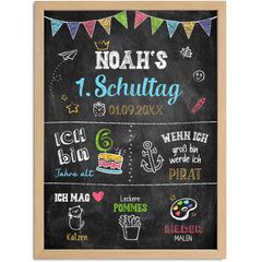 Tafel-Poster zur Einschulung – personalisiert mit Namen & Wunschdaten Einschulungsgeschenke Mädchen Jungen SpecialMe®