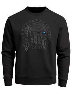 Sweatshirt Herren Odin Ragnar Gott Nordisch Runen Valhalla Wikinger Nordmänner Pullover Neverless®