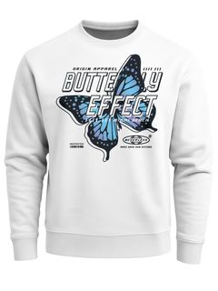 Sweatshirt Herren Bedruckt Schmetterling Butterfly Effekt Techwear Grafik Rundhals-Pullover Fashion Streetwear Neverless®