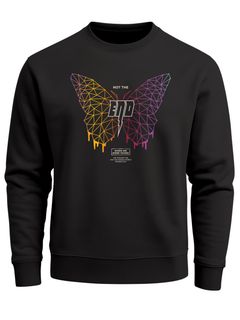 Sweatshirt Herren Schmetterling Geometric Design Butterlfy Spruch Not The End Pullover Fashion Streetwear Neverless®