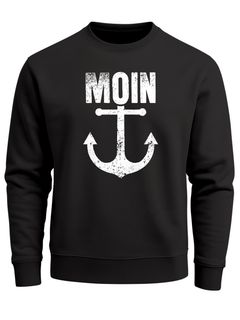 Sweatshirt Herren Moin Anker Retro Print Aufdruck Maritim Nordisch Rundhals-Pullover Fashion Streetwear Neverless®