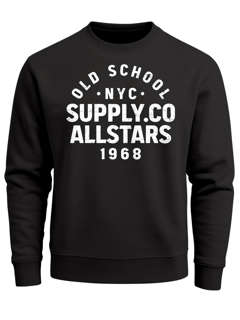 Sweatshirt Herren Bedruckt Schriftzug Oldschool NYC New York City Allstars Rundhals-Pullover Neverless®