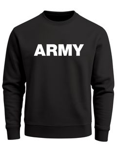 Sweatshirt Herren Aufdruck Army Print Rundhals-Pullover Neverless®