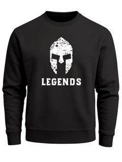 Herren Sweatshirt Legends Sparta Spartaner Helm Pullover Rundhalspullover Männer Neverless®