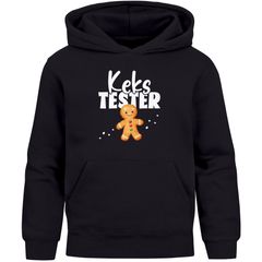 Kinder Hoodie Weihnachtspullover Jungen Kekstester Lebkuchen Gingerbread Weihnachtsoutfit Lustig XMAS Geschenkidee Kinder Moonworks®