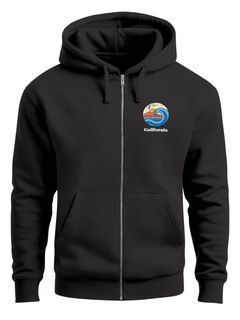 Herren Sweatjacke mit Kapuze Logo-Print Hawaii  Aufdruck Welle Retro Motiv Männer Fashion Streetstyle Neverless®