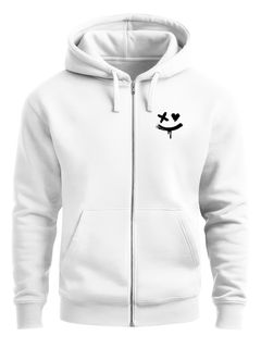 Herren Sweatjacke mit Kapuze Print Drippy Smile Zip-Hoodie Männer Fashion Streetstyle Neverless®