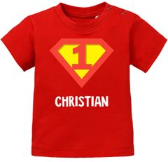 Baby T-Shirt kurzarm Babyshirt personalisierbar Geburtstag 1 Jahr ein Jahr Jungen Shirt Moonworks®