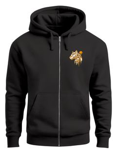 Herren Sweatjacke Luchs Polygon Mond wandern Outdoor mit Kapuze Print Aufdruck Motiv Zipjacke Männer Fashion Neverless®