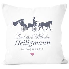 personalisierbarer Kissen-Bezug zur Hochzeit, Hochzeitskissen Kutsche Hochzeitsgeschenk, Kissenhülle SpecialMe®