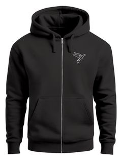 Zip-Hoodie Herren Sweatjacke mit Kapuze Polygon Print Vogel Origami Männer Fashion Streetstyle Neverless®