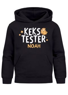 Kinder Hoodie Mädchen mit Namen Design Kekstester Cookie Monster personalisierte Kapuzenpulli Spruch Lustig Mädchengeschenke Moonworks®