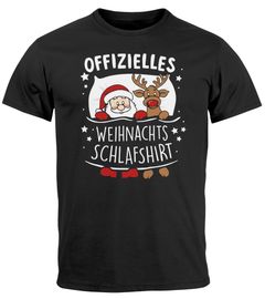 Herren T-Shirt Weihnachten Offizielles Weihnachtsschlafshirt Santa Rentier Funshirt XMAS Moonworks®