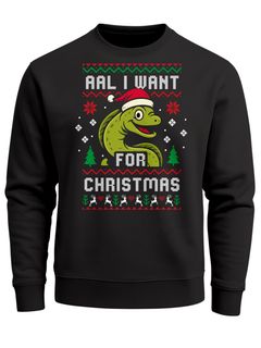 Sweatshirt Herren Weihnachtspullover Ugly Christmas Sweater Spruch Lustig All I want for  XMAS Weihnachtsoutfit Männer Moonworks®