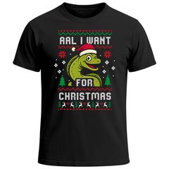 Herren T-Shirt Weihnachten Spruch Wortspiel lustig All I want for Christmas Ugly XMAS Outfit Weihnachtsshirt Männer Moonworks®