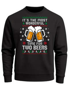 Herren Weihnachtssweatshirt Bier Weihnachtsmotiv Ugly Sweater XMAS Weihnachtsoutfit Männer Moonworks®