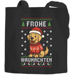Jutebeutel Ugly Christmas Design Frohe Waunachten Wortwitz Spruch Lustig XMAS Baumwolltasche Stoffbeutel Moonworks®