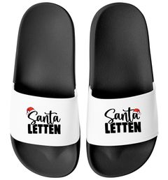 Badelatschen Weihnachten  Unisex mit Aufdruck Santa Letten Herren Damen Badeschuhe XMAS Lusti Moonworks®