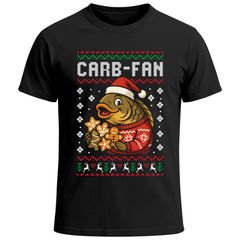 Herren T-Shirt Ugly XMAS Aufdruck Wortspiel Carb Fan Karpfen  Weihnachtsoutfit Lustig Männer Moonworks®