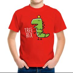 Kinder T-Shirt Dinosaurier Tree Rex Christmas Tyrannosaurus XMAS Outfit Jungen Mädchen Weihnachten Moonworks®