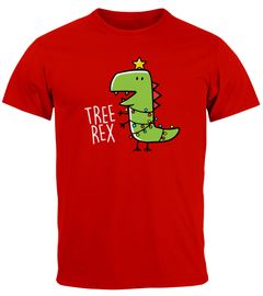 Herren T-Shirt Tree Rex Weihnachten Spruch lustig Dino Dinosaurier Tyrannosaurus XMAS Outfit Männer Moonworks®