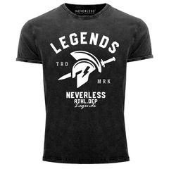 Cooles Angesagtes Herren T-Shirt Vintage Shirt Sparta Gym Athletics Sport Fitness Legends Aufdruck Used Look Slim Fit Neverless®